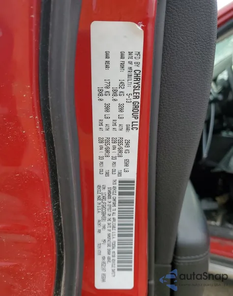 2013 Dodge Durango Ssv z USA, uszkodzony, nr VIN 1C4RDJFG0DC684591